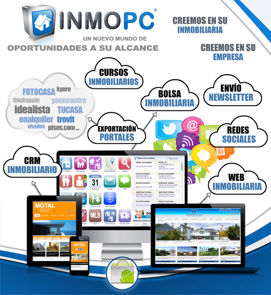 Software inmobiliario Inmo Pc. El mejor software de gestion para inmobiliarias. Programa para inmobiliarias online. Software de Gestión Inmobiliaria. Diseño de Paginas Web para Inmobiliarias.